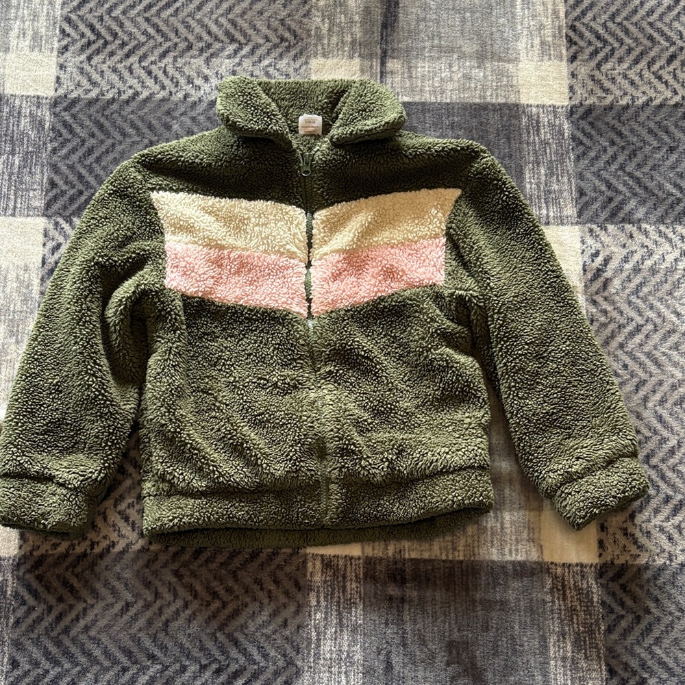 Wonder Nation Olive Jacket with Chevron Design